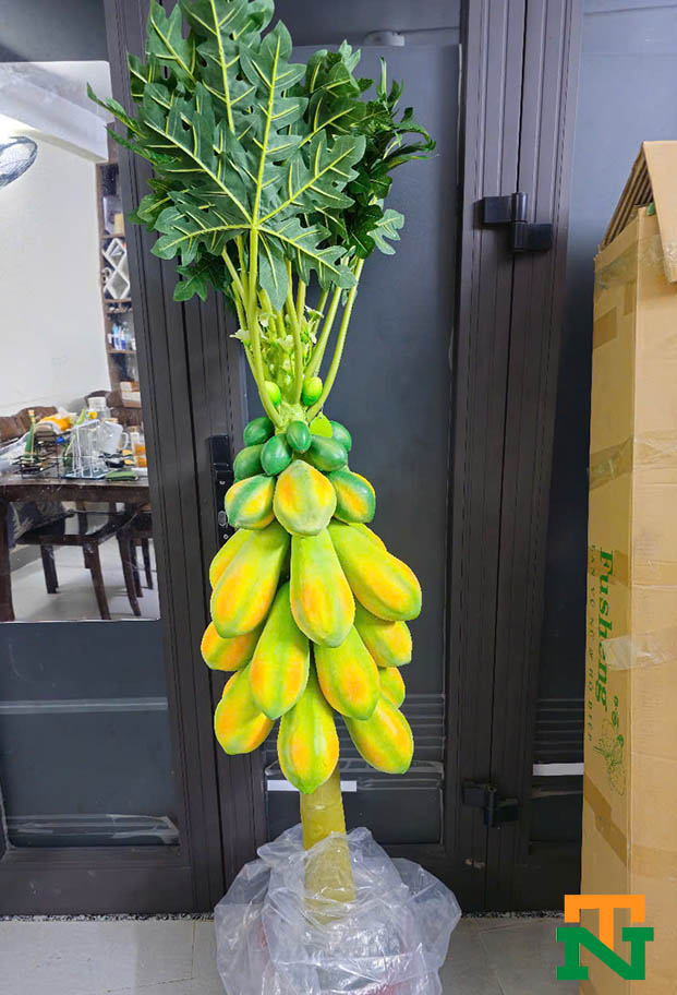 bán cây đu đủ giả decor