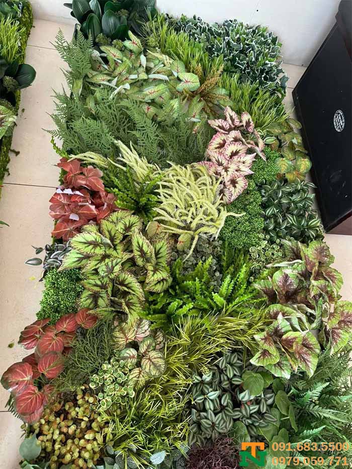 Tường cây cảnh xanh nhân tạo