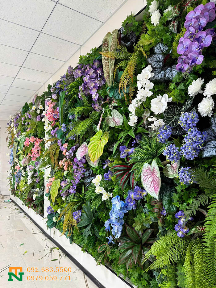Tường cây hoa decor đẹp